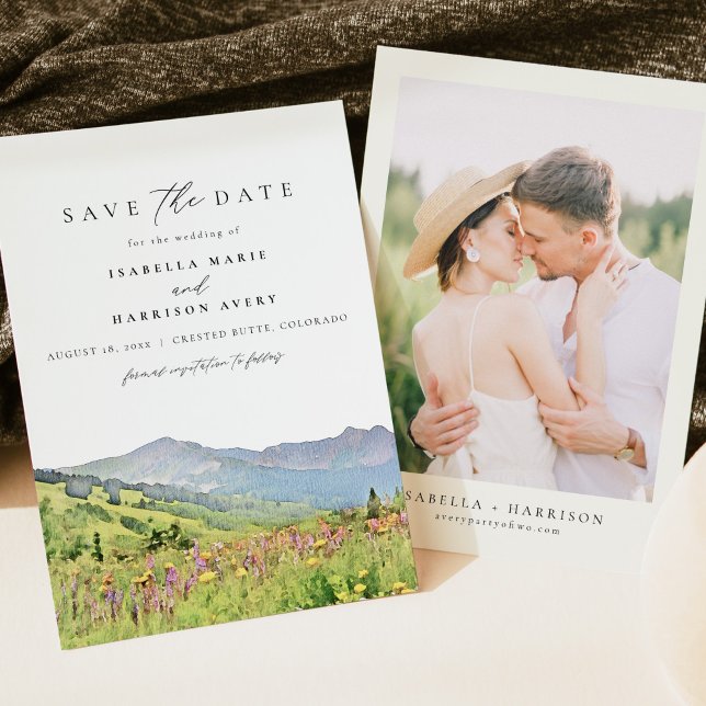 Crested Butte Colorado Skyline Save the Date Invitation (Creator Uploaded)