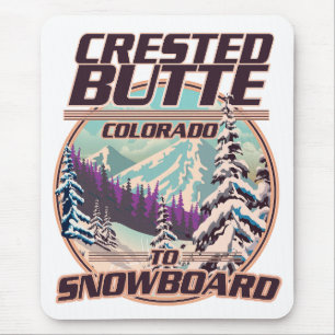 Crested Butte Colorado Snowboarding logo Mouse Pad