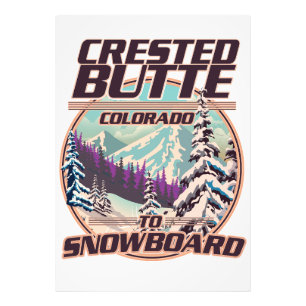 Crested Butte Colorado Snowboarding logo Photo Print
