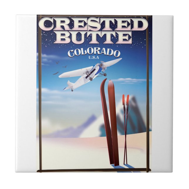 Crested Butte Colorado travel poster Tile (Front)