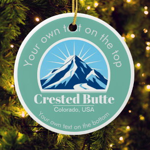 Crested Butte Colorado usa ski resort medal Ceramic Ornament