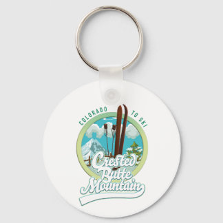 Crested Butte Mountain Colorado Ski logo Trucker H Keychain