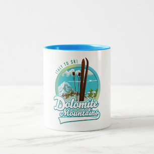 Crested Butte Mountain Colorado Ski logo Two-Tone  Coffee Mug