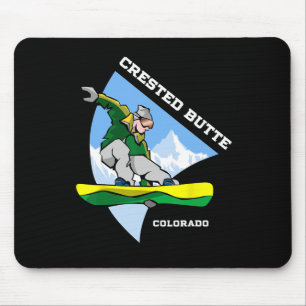 Crested Butte Mountain Colorado Snowboarding Snowb Mouse Pad