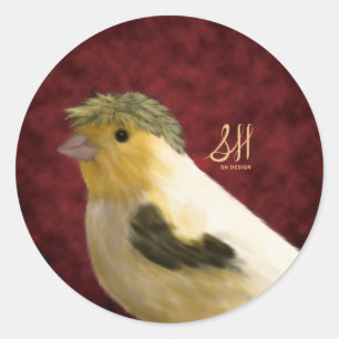 Crested Canary Classic Round Sticker