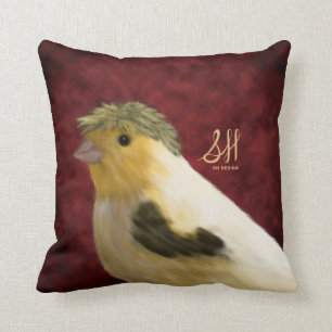 Crested Canary Throw Pillow