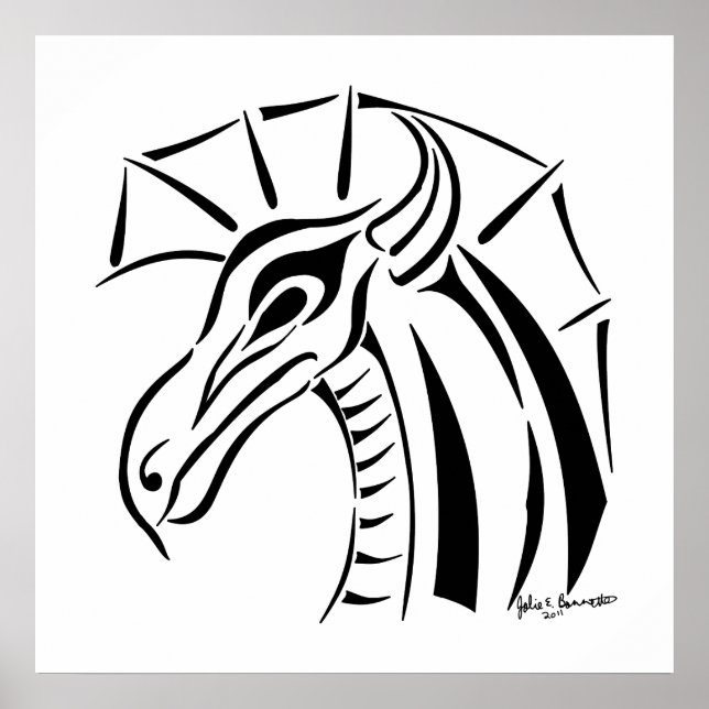 Crested Dragon Print (Front)