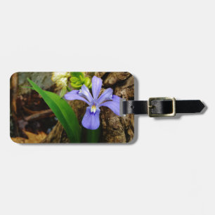 Crested Dwarf Iris blue purple white flower Luggage Tag