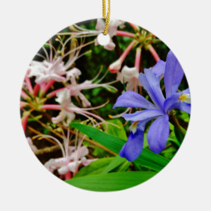 Crested Dwarf Iris Ceramic Ornament