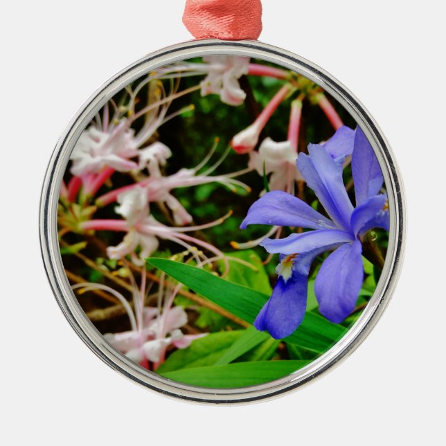 Crested Dwarf Iris Metal Ornament (Front)