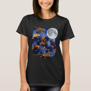 Crested Gecko Moon Retro Reptile Mom Dad Breeder L T-Shirt