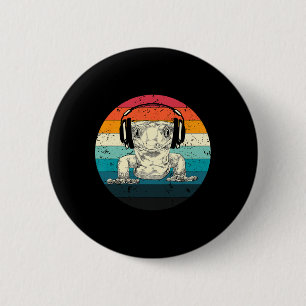 Crested Gecko Playing Video Game Funny Gamers 2 Inch Round Button