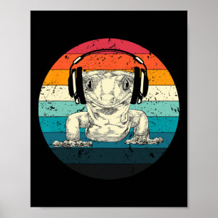 Crested Gecko Playing Video Game Funny Gamers  Poster