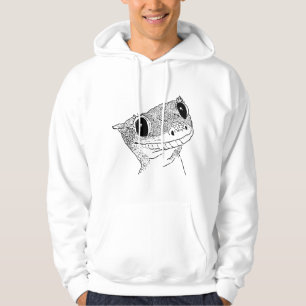 Crested Gecko Sketch, Crestie Drawing, Gecko Lover Hoodie