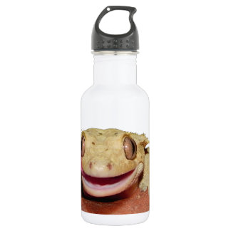 Crested Gecko smiling and licking 532 Ml Water Bottle