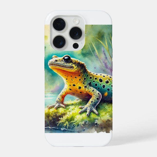 Crested Newt 120924AREF111 - Watercolor iPhone Case (Back)
