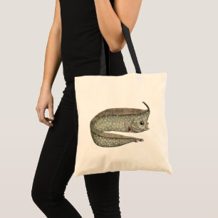 Crested Oarfish Fish, Vintage Marine Aquatic Life Tote Bag