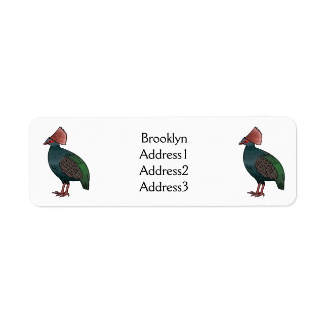 Crested partridge bird cartoon illustration (Front)