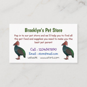 Crested partridge bird cartoon illustration business card