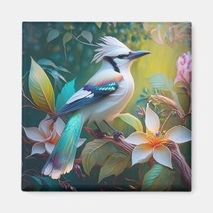 Crested Teal Winged Jay Magnet