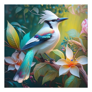 Crested Teal Winged Jay Photo Print