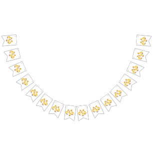 Crested White Ducklings Bunting Flags