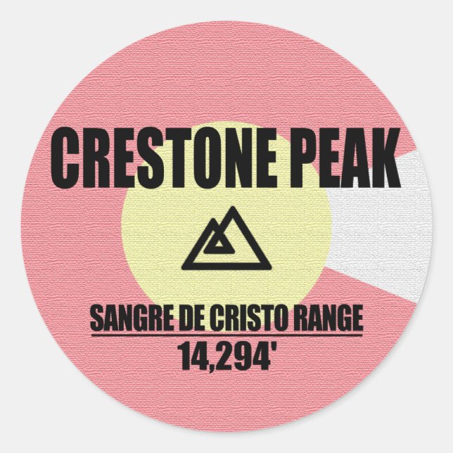 Crestone Peak Classic Round Sticker (Front)