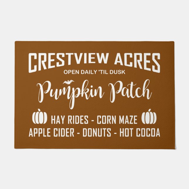 CRESTVIEW ACRES PUMPKIN PATCH DOORMAT (Front)