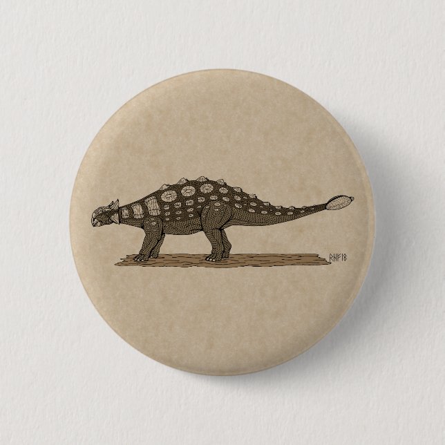  Cretaceous Dinosaur Ankylosaurus 2 Inch Round Button (Front)