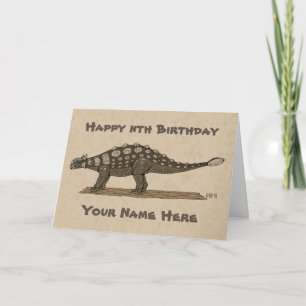 Cretaceous Dinosaur Ankylosaurus Birthday Card