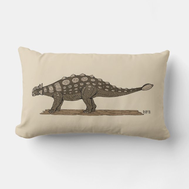 Cretaceous Dinosaur Ankylosaurus Lumbar Pillow (Front)