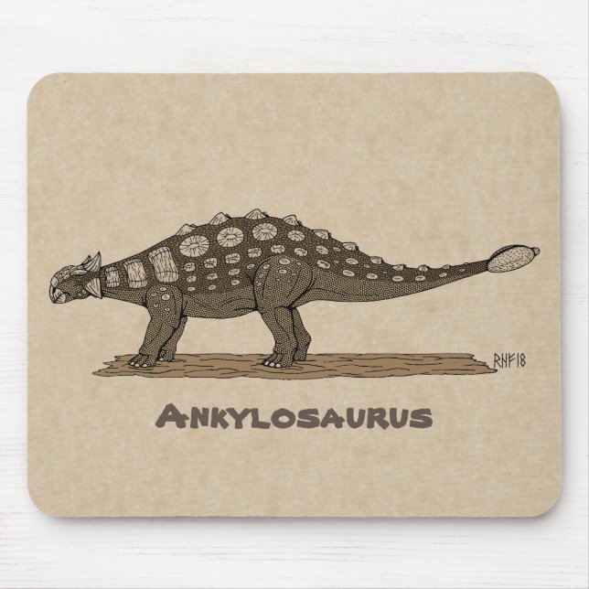 Cretaceous Dinosaur Ankylosaurus Mouse Pad (Front)