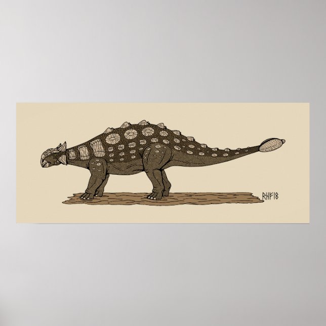 Cretaceous Dinosaur Ankylosaurus Poster (Front)