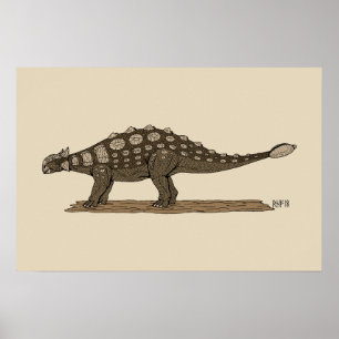 Cretaceous Dinosaur Ankylosaurus Poster