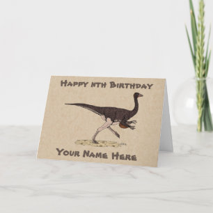 Cretaceous Dinosaur Ornithomimus Birthday Card
