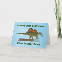Cretaceous Dinosaur Spinosaurus Birthday Card