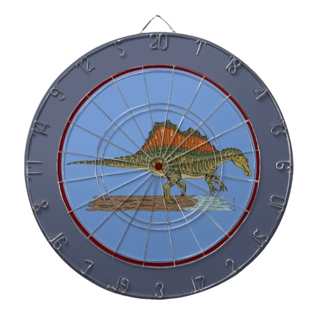 Cretaceous Dinosaur Spinosaurus Dartboard (Front)