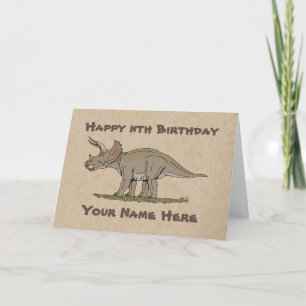 Cretaceous Dinosaur Triceratops Birthday Card