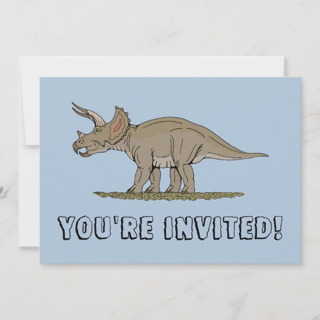 Cretaceous Dinosaur Triceratops Invitation (Front)