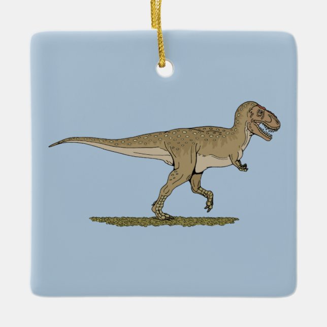 Cretaceous Dinosaur Tyrannosaurus rex Ceramic Ornament (Front)