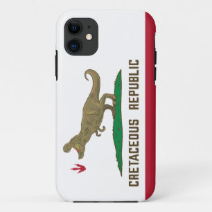 Cretaceous Republic California Flag T-rex Dinosaur iPhone 11 Case