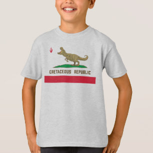 Cretaceous Republic California Flag T-rex Dinosaur T-Shirt