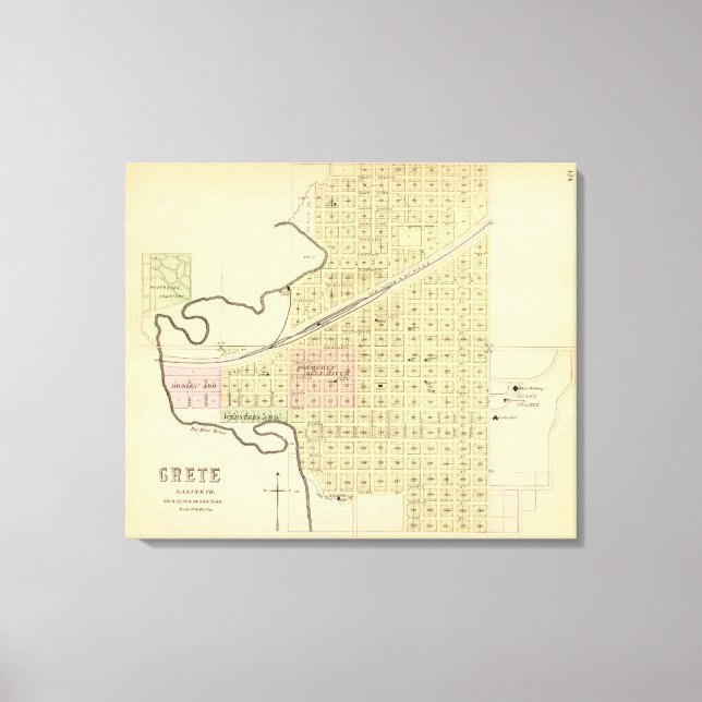 Crete and Saline County, Nebraska Canvas Print (Front)