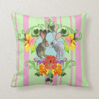 Crête de coussin de vert de rose de lapins