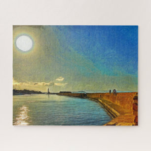 Crete.Evening in the colours of the sunset. Jigsaw Puzzle