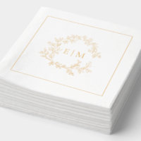 Crête feutrée moderne Simple Monogramme Mariage Or