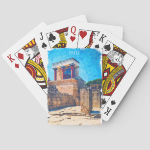 Crete Greece Ancient Temple Watercolor Playing Cards