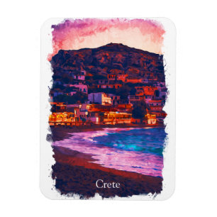 Crete Greece Greek Island Watercolor Painting Magnet