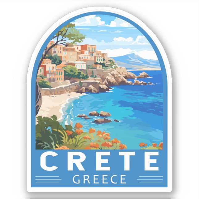 Crete Greece Travel Art Vintage (Front)