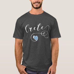 Crete Heart Flag, Greece, Cretan T-Shirt
